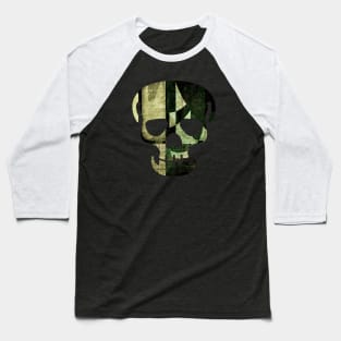 Skull Figure with Abstract Texture (earthside) Baseball T-Shirt